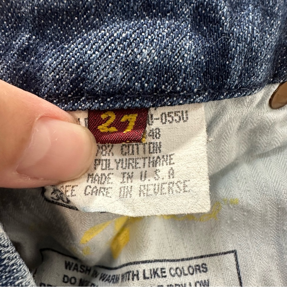 7 For All Mankind Vintage Y2K Low Cut Bootcut Denim Jeans 27 Bling Boho Cowgirl - Picture 4 of 10